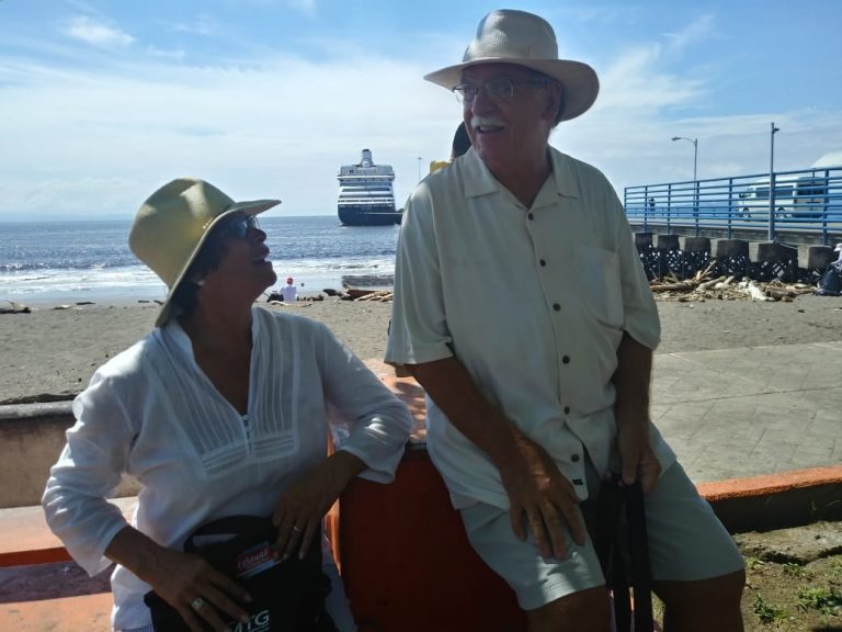 Villa Cabomar owner at Puntarenas beach Costa Rica near pier with ocean view and cruise ship